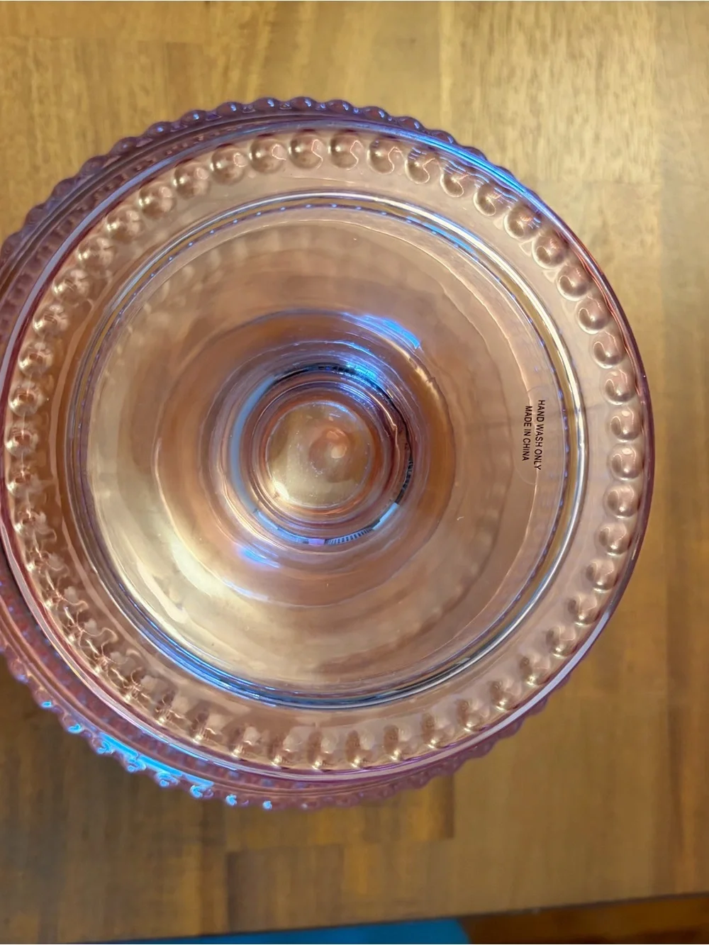 Pink Hobnail Glass Pedestal Trifle Dish